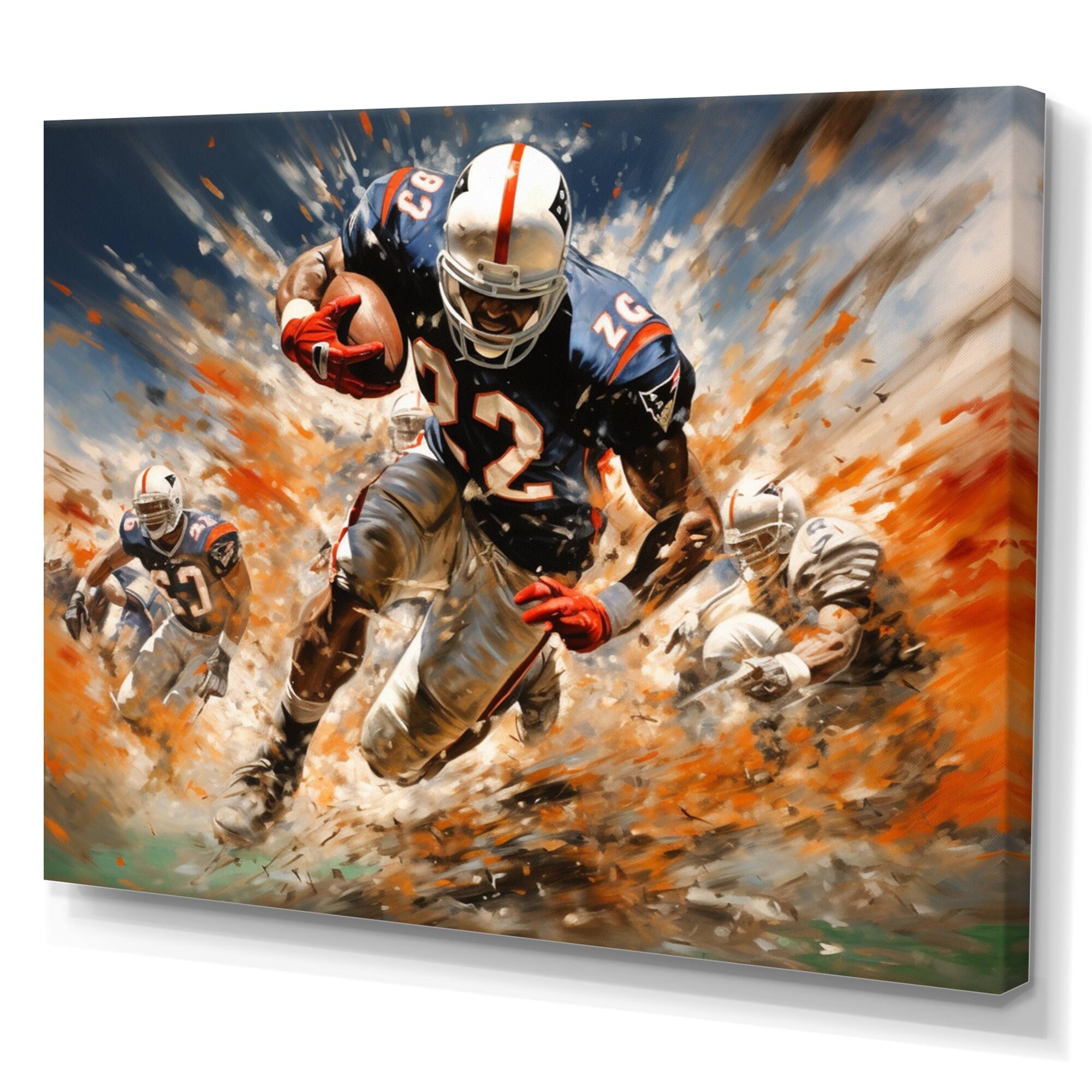 Designart "Football The Winning I" Sports Canvas Prints Bed Bath